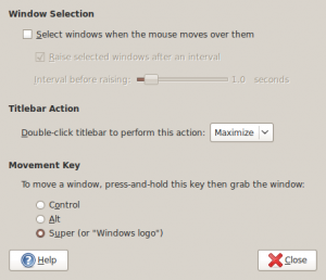 Ubuntu Window Preferences