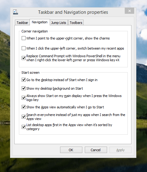 New Windows 8.1 Options